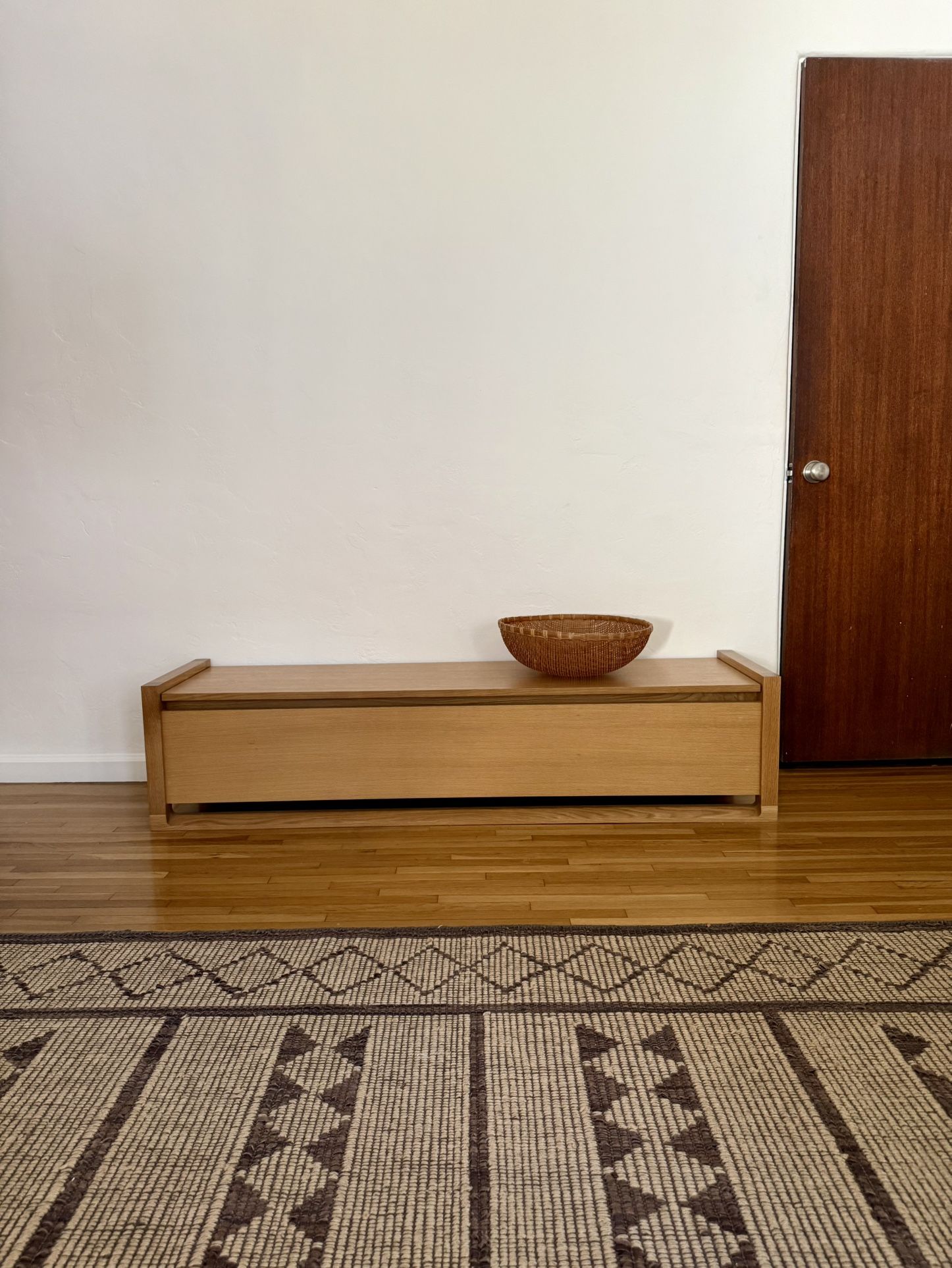 Designer Storage Solution Solid Wood Oak Bench