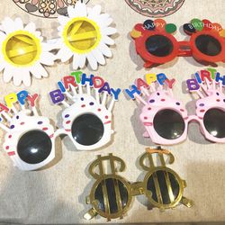 happy party glasses birthday cake decoration letter balloons &photo booth & party banner