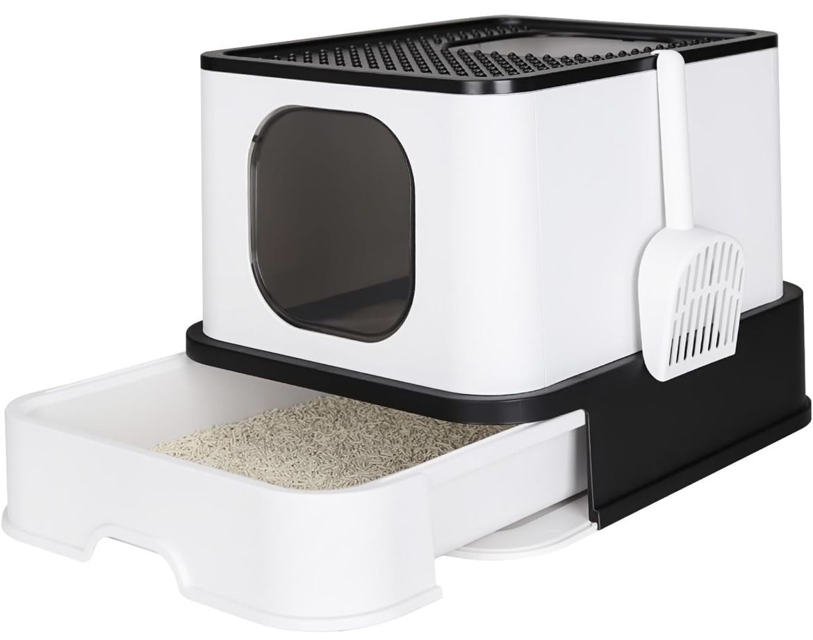 Cat Litter Box, Foldable Cat Box with Drawer For Sale $23.00 50%+ OFF Retail $47.99 NEW IN BOX