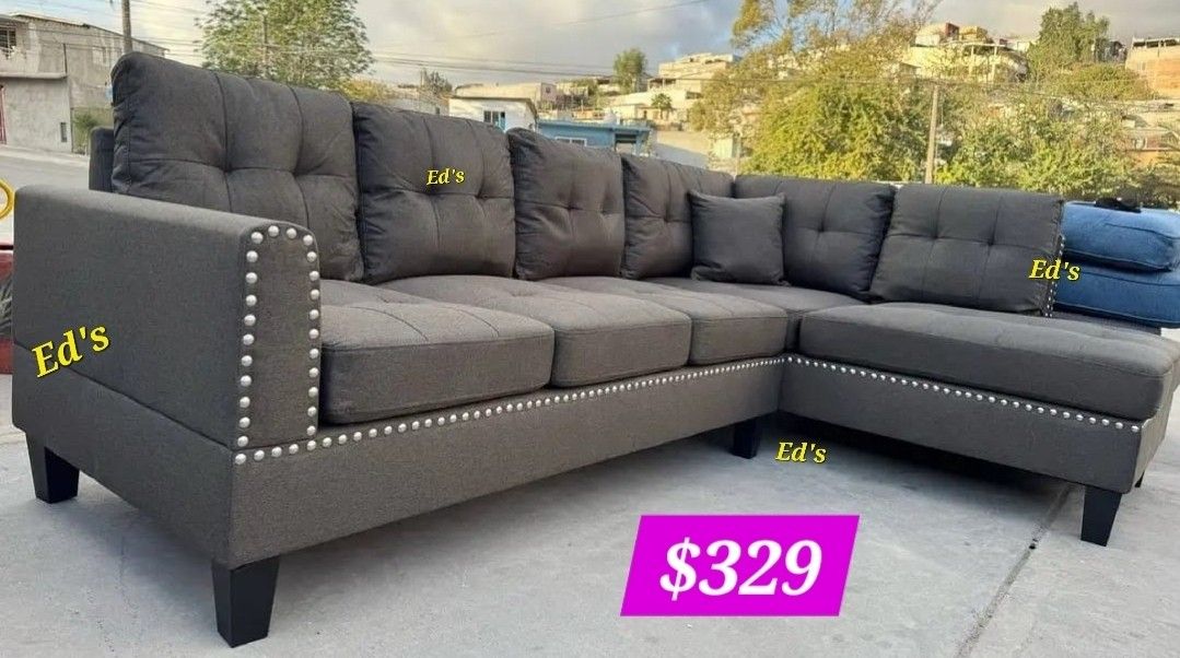 BRAND NEW 2PC SECTIONAL SOFA SET WITH ACCENT PILLOW INCLUDED $329