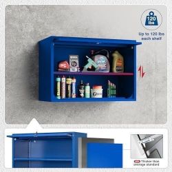 Fesbos Metal Storage Cabinet Blue Wall Cabinets 