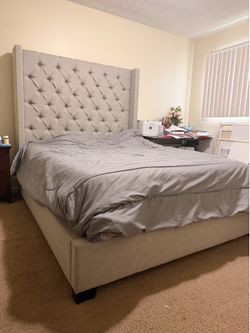 Bed frame Queen size with orthopedic mattress. Pickup only