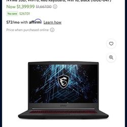 MSI Gaming Laptop 
