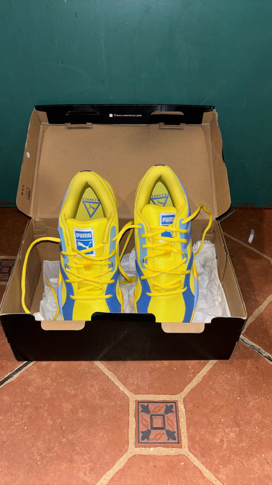 TRC BLAZE COURT PUMA TENNIS SHOES (VIBRANT YELLOW)