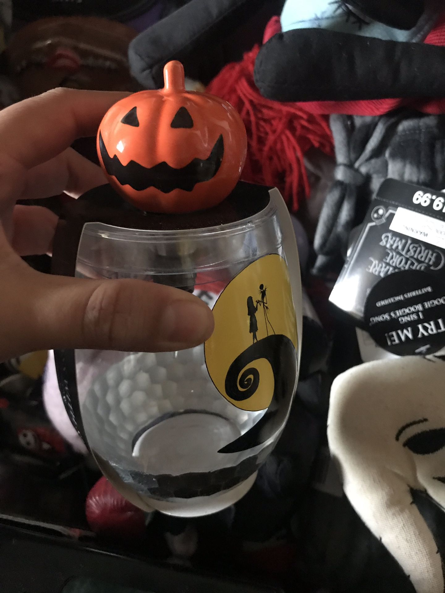 Cute A nightmare before Christmas glass with wine opener