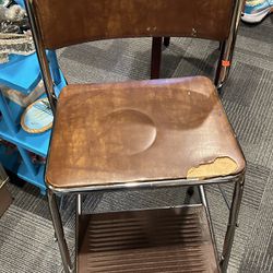 leather and metal step stool