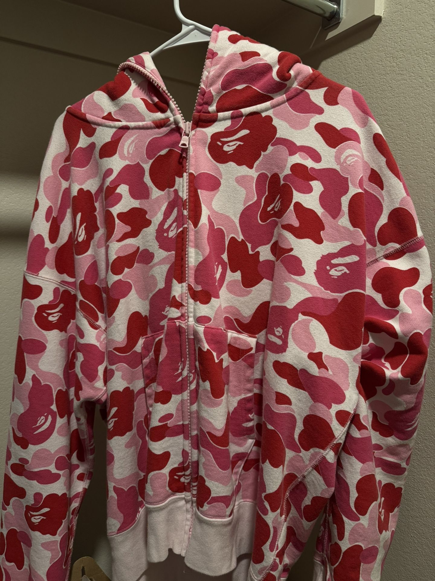 Bape pink camo oversized hoodie