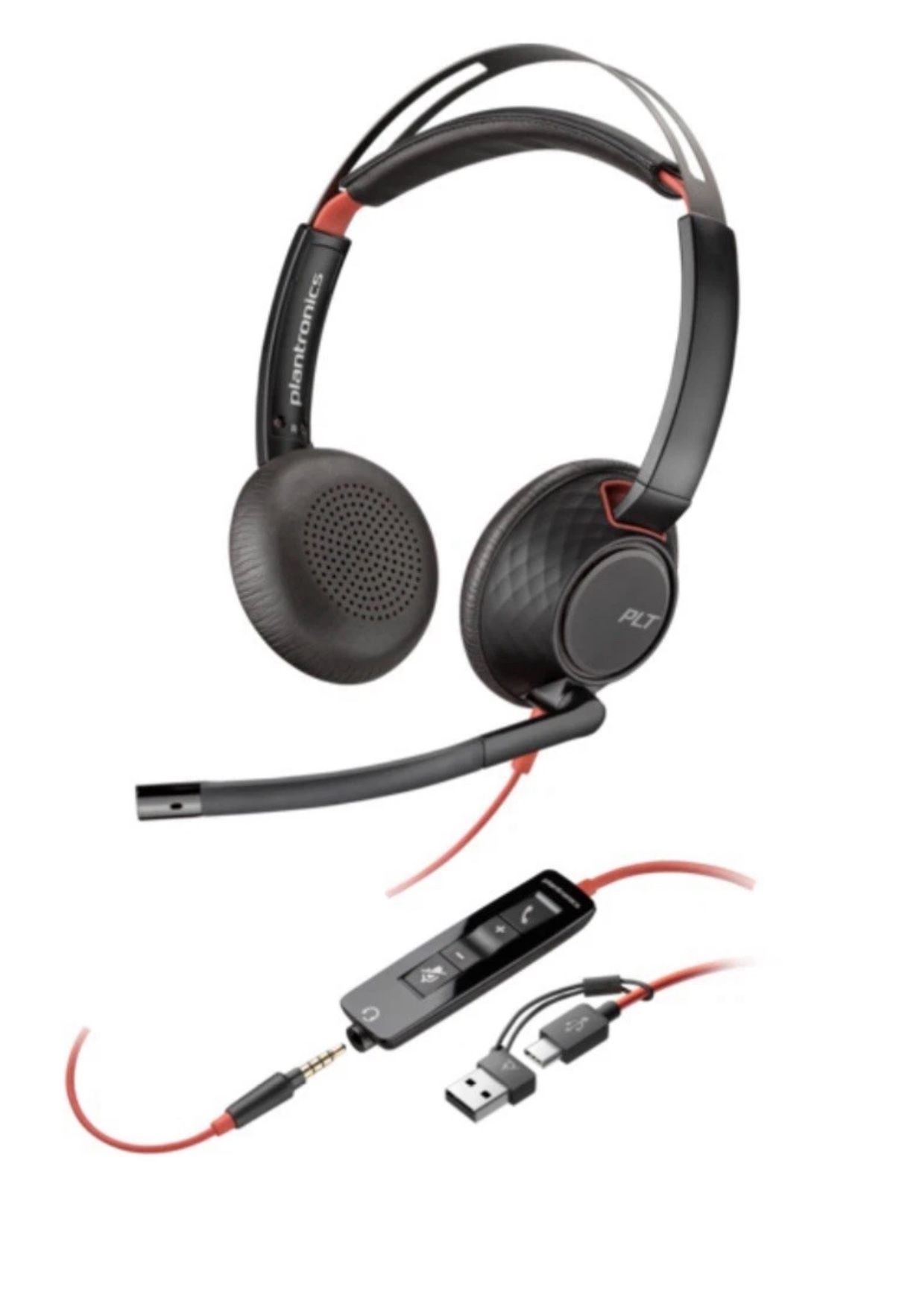 Plantronics Blackwire 5220 Black On The Ear Headsets (Stereo, USB-C)