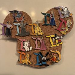 Disneyland Hidden Mickey D pins
