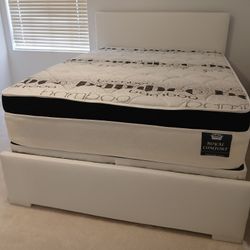$450 White Queen Bed Frame With Mattress And Box Spring Brand New Free Delivery 