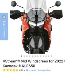 2022-2024 KLR650 V-Stream mid windshield
