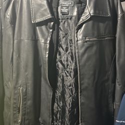 Leather Motorcycle Jacket W/ Hood