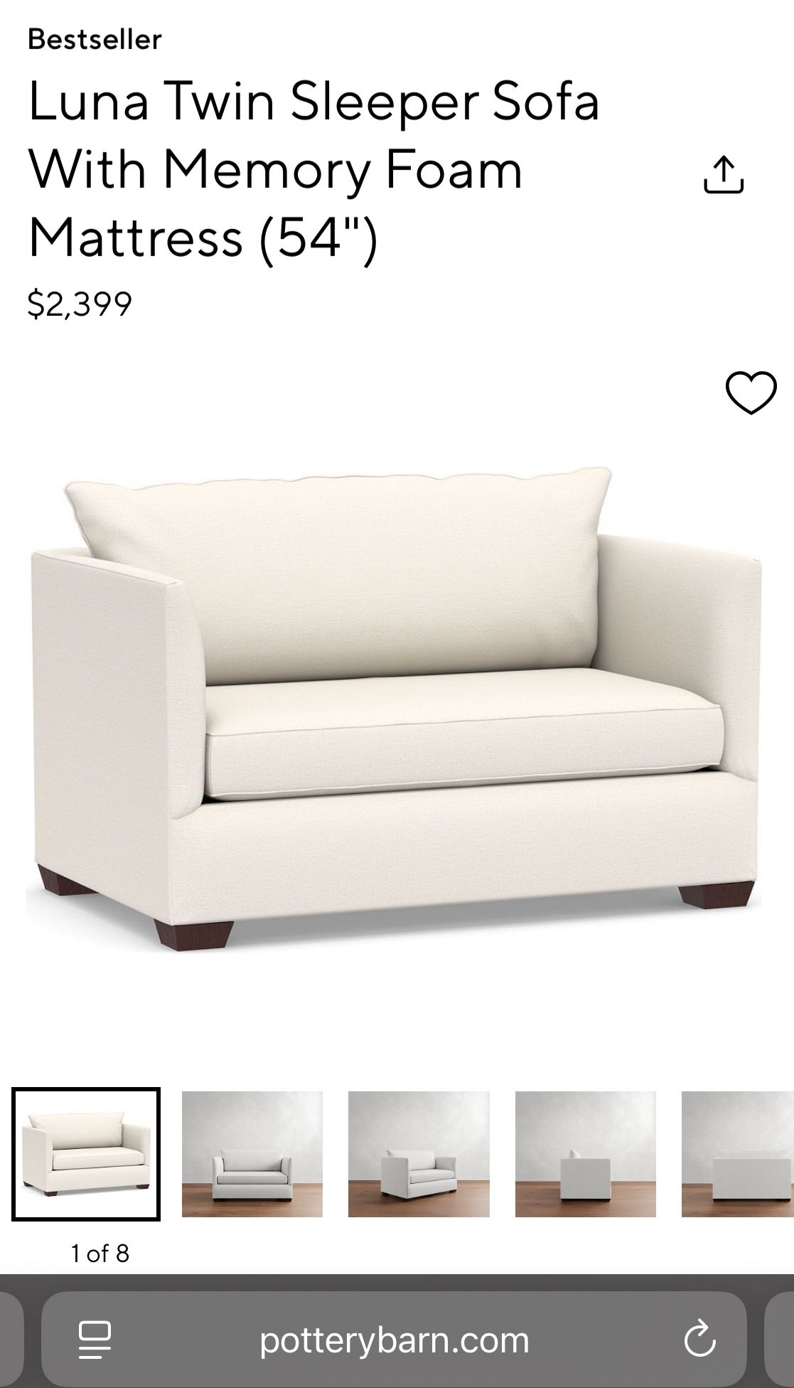 Pottery Barn Luna Twin Sleeper Sofa