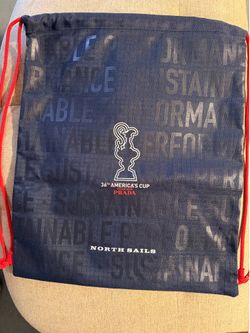Brand new Prada North Sails 36th America's Cup Drawstring Backpack in navy