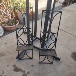 Candle Holder Black Metal Good Quality 2 PC Set 