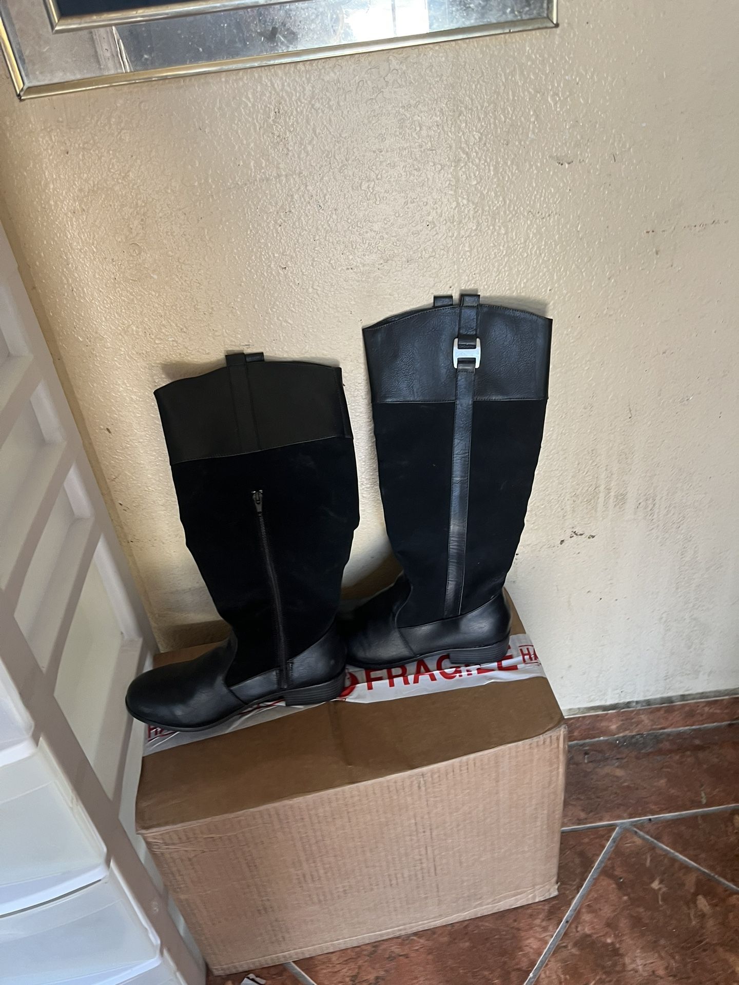 Never Used Black Boots Size 8
