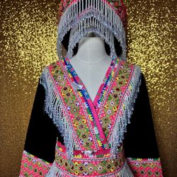 Black Velvet Beaded Vintage Style Cogci Size 38