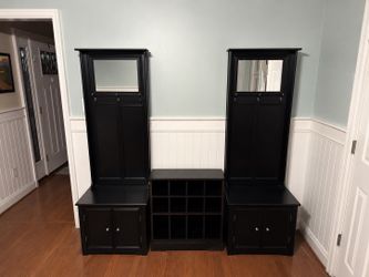Hall Tree Set - 2 hall trees and shoe rack