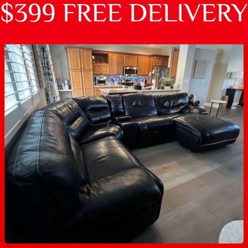 LEATHER 5 piece RECLINER SET sectional couch sofa recliner (FREE CURBSIDE DELIVERY)