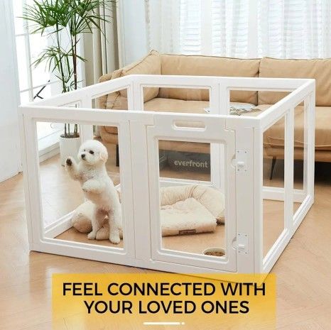 Everfront Clear Acrylic Plastic Dog Playpen $75