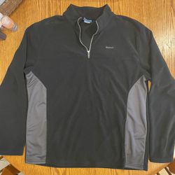 Vintage Reebok Mens Size XXL Fleece 1/4 Zip Pullover Jacket Black & Gray