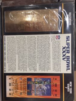 OFFICIAL NFL 22K GOLD SUPER BOWL XXXV TICKET