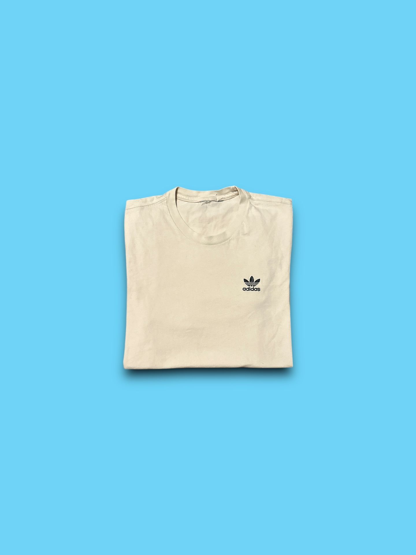 Adidas originals embroidered trefoil t-shirt white mens small