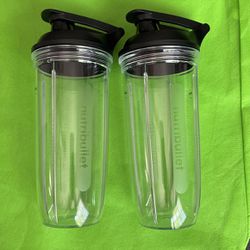 Set Of 2 Brand New Nutribullet Ultra Blender Bottles With Travel Lids