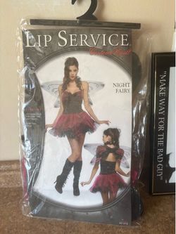 Night Fairy Costume – 2 Piece Set with Glitter Wings – Size Small