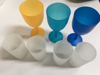 7 cups 4 glass and 3 Plastic , Kitchen