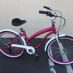 Women’s 7-speed beach cruiser bike Rose Gold