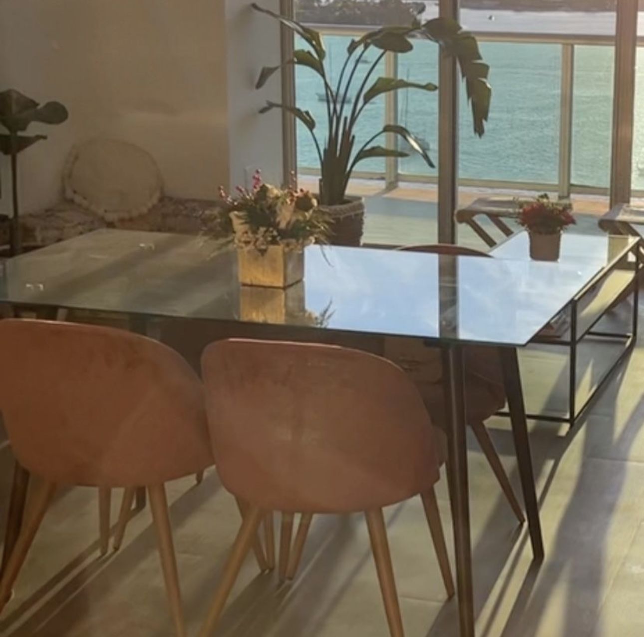 Glass And Wood Dining Table