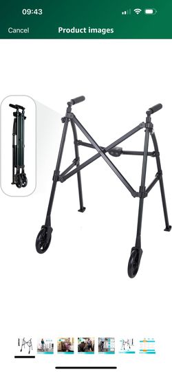 Stander Wonder Walker, Lightweight Foldable Space Saver Rolling Walker for Adults, Seniors, and Elderly, Compact Travel Walker with 6-inch Wheels and 