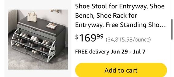 Shoe Stool for Entryway, Shoe Bench, Shoe Rack for Entryway, Free Standing Shoe Racks, Shoe Organize
