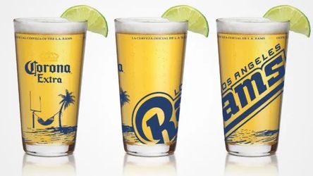 BEER GLASSES. LOS ANGELES RAMS BEER GLASSES