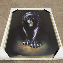 Glass Poster Of Black Panther 