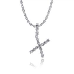 HipHop Stainless Steel Alphabet Letter CZ Neckalce Jewelry Rope Chain