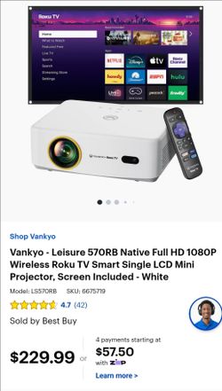 Vankyo Leisure 570RB Roku TV Smart Projector