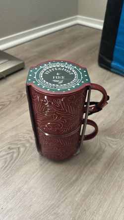 Peppermint & Pine Stackable Mugs Set of 2