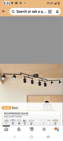 LED eight light track lighting kit
