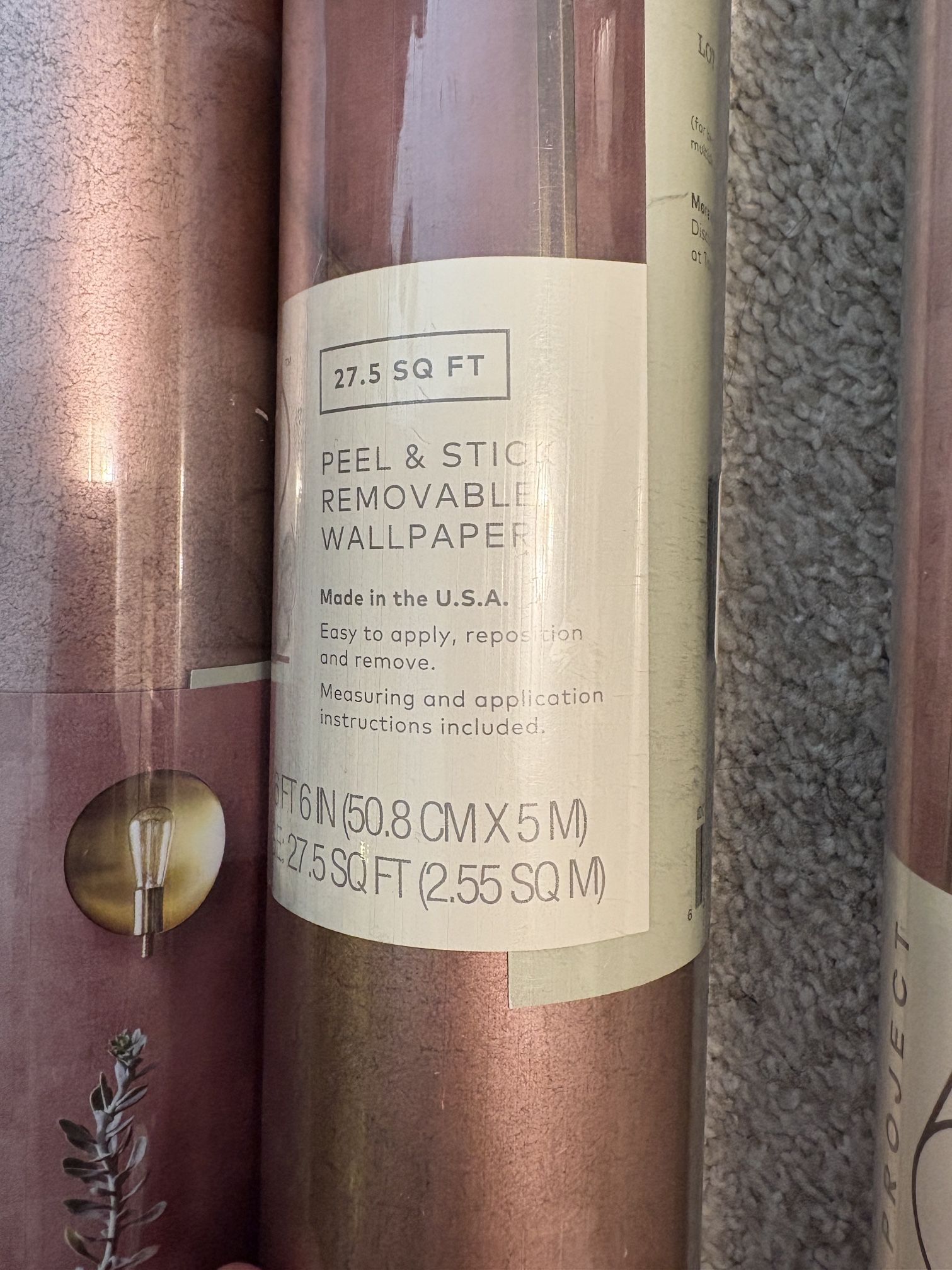 Rose Gold Pink Peel & Stick Wallpaper