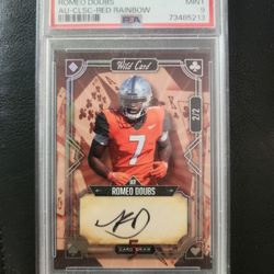 2022 Wild Card 5 Card Draw Romeo Doubs Red Rainbow Rookie Autograph, graded PSA 9 (Mint)