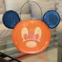 Disney Mickey Mouse Halloween Bucket Trick Or Treat  Jack-o-Lantern