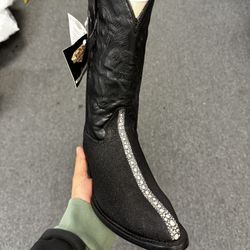 White Diamond Botas Vaqueras De Piel Para Hombre Negra Varias Medidas