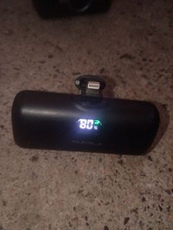 Portable charger for iPhone with 3 color led flashlight led