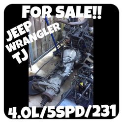 4.0l 5spd 231 JEEP WRANGLER TJ COMPLETE DRIVE TRAIN