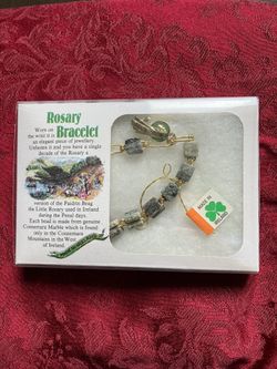 ROSARY BRACELET W/CONNEMARA MARBLE BEADS