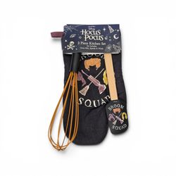 Hocus Pocus Broom Squad 3 Piece Kitchen Set Oven Mit Spatula Cotton Halloween
