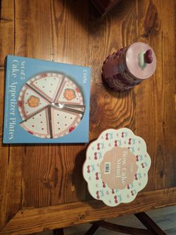 Set of Cake Plates/Stand/Cookie Jar