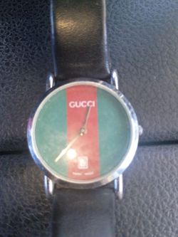 Gucci Watch Black Leather Strap
